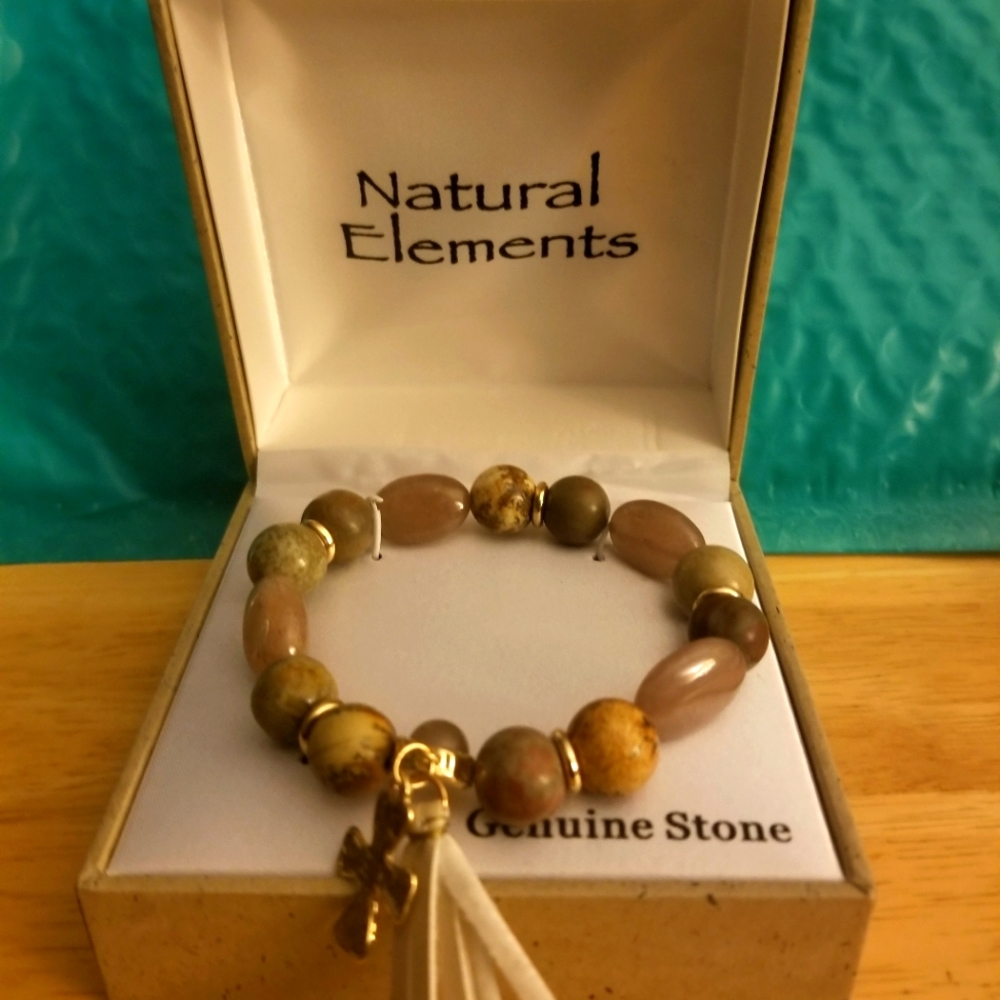 NWT Natural Elements Genuine Stone Bracelet